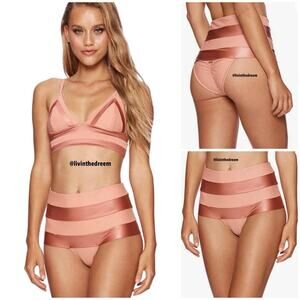 Beach Bunny Mia Long Line Bikini Top & Rhonda High Waist Bottoms $275